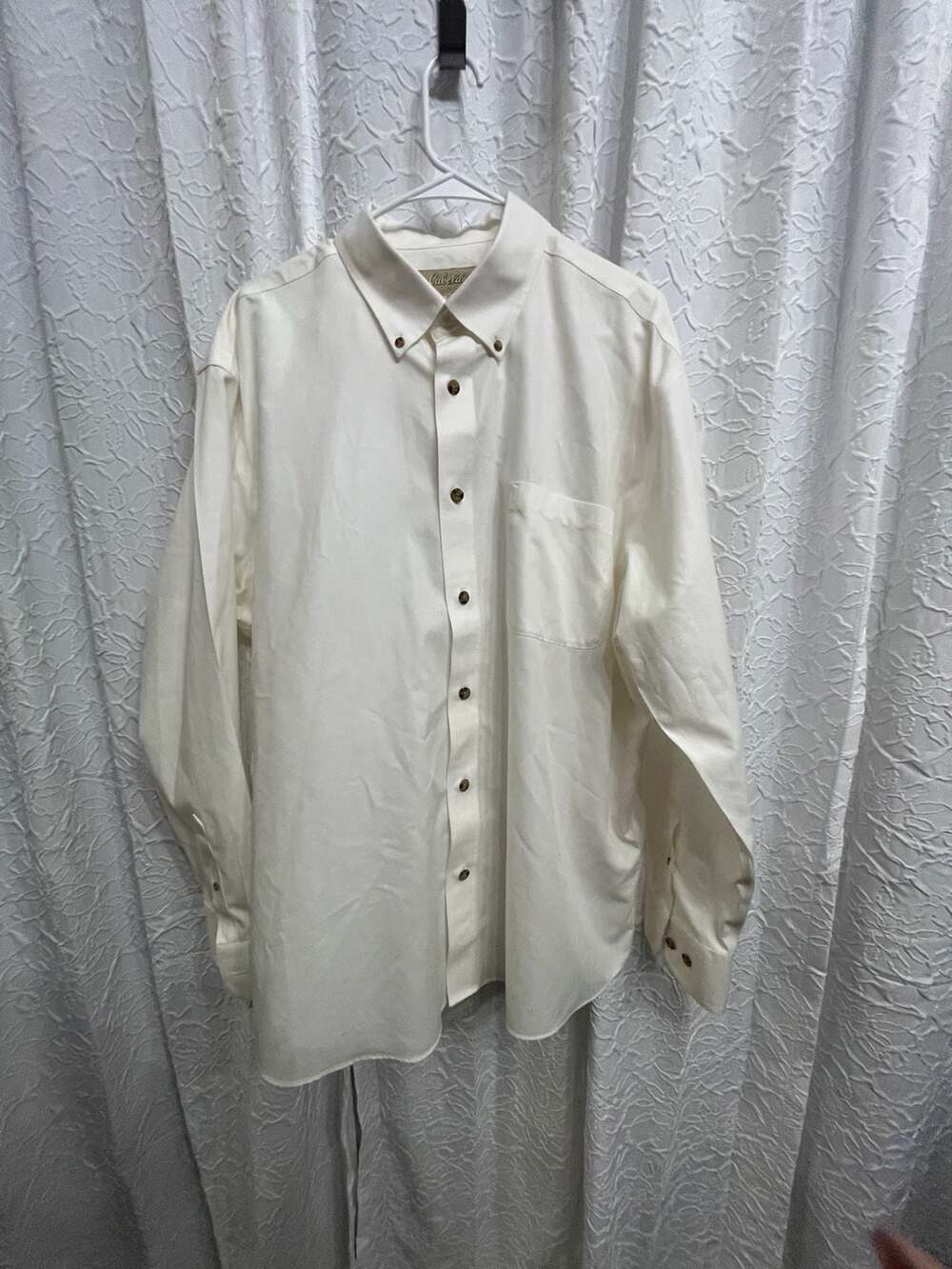 Cabela's Outfitter Series Long Sleeve Button Up Shirt XL/XL Off-White Cotton